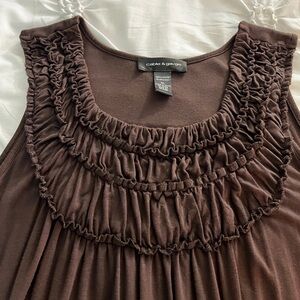 Cable & Gauge Chocolate Brown Top
